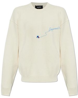DSquared² Pullover Mit Gesticktem Logo - Weiß