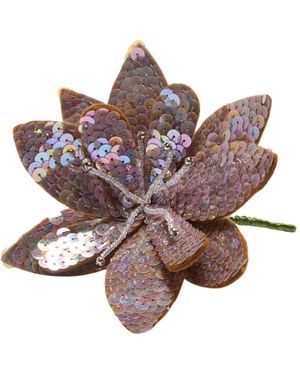 Maliparmi Gestickte Blumenbrosche - Braun