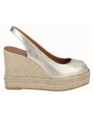 Viguera Schoenen ,Grijs ,Leer Metallic Leren Espadrilles - Naturel
