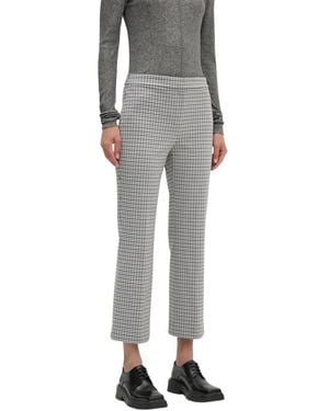 Theory Houndstooth Rechte Broek - Grijs