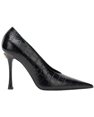 Roberto Cavalli Schoenen ,Zwart ,Leer Pomp Met Krokodillenprint En Monogram Rc
