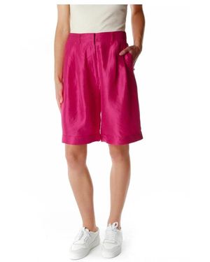 Munthe Shorts Clásicos De Talle Alto Con Trabillas Para Cinturón, Mujer, Talla - Rojo