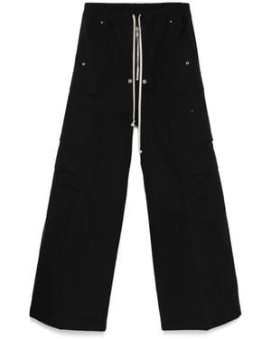 Rick Owens Broeken ,Zwart ,Cargo Broek Met Cargobelas 09 Nero