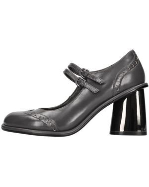 Jeannot Schoenen ,Grijs ,Leer Pump Met Hak