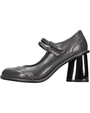 Jeannot Schoenen ,Grijs ,Leer Pump Met Hak