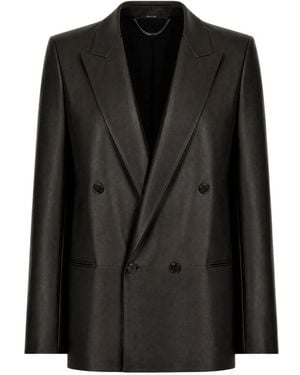 Gucci Jassen ,Zwart ,Leer Zachte Nappa Dubbelzijdige Jas