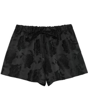 Simone Rocha Elasticated Rose Shorts - Zwart