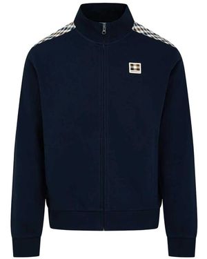 Aquascutum Hoodies & Sweatvesten ,Blauw ,Katoen Small Logo Mockneck
