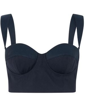 Moschino Cropped Fitted Top - Blauw
