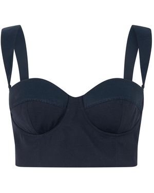 Moschino Cropped Fitted Top - Blauw