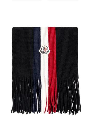 Moncler Trikolorer Wollschal - Schwarz