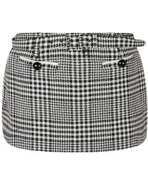 Self-Portrait Rokken ,Zwart ,Wol Houndstooth Skort