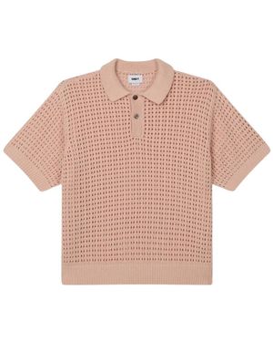 Obey Truien & Vesten ,Roze ,Katoen Roze Katoenen Polo Shirt Met Ribdetails