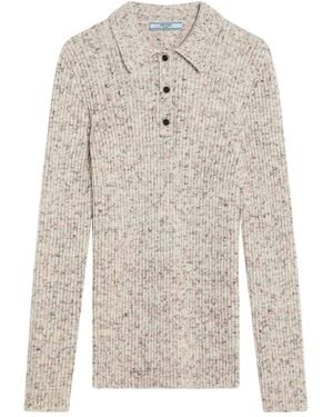 Prada Truien & Vesten ,Natuurlijke Sweater Serafino Stijl - Wit