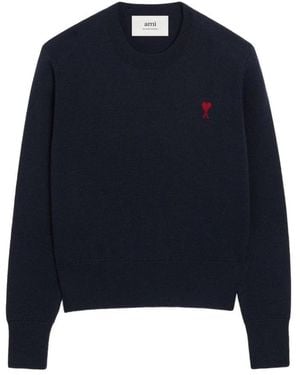 Ami Paris Round-Neck Knitwear - Azul