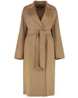 Max Mara Belted Coats - Natural