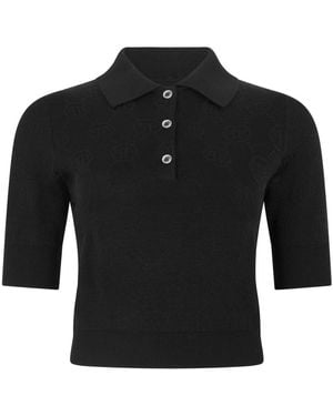 Philipp Plein Pullover Polo-Neck Ss Monogram - Zwart