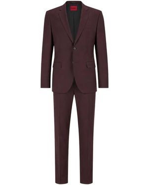 HUGO Kostuums ,Paars ,Wol Arti-Hesten 253X Suit - Rood