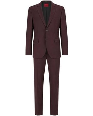 HUGO Single Breasted Suits - Red