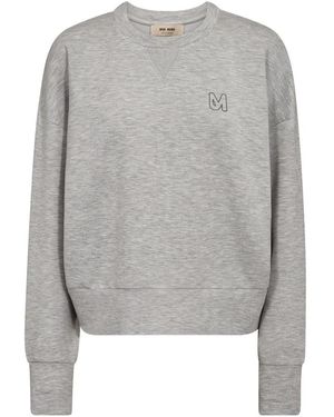 Mos Mosh Hoodies & Sweatvesten ,Grijs ,Leer Mmkiki Celli O-Ls Sweatshirt