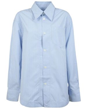 Ami Paris Camicia A Righe Ami De Coeur - Blauw