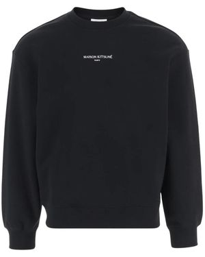 Maison Kitsuné Hoodies & Sweatvesten ,Zwart ,Katoen Paris Comfort Sweatshirt - Blauw