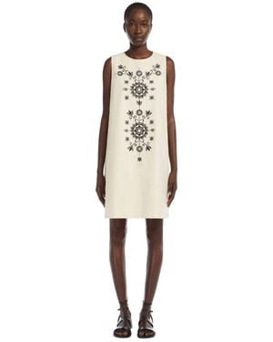 Weekend by Maxmara Weiße Baumwoll- Und Leinenkleid - Natur