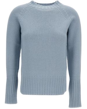 Drumohr Truien & Vesten ,Blauw ,Wol Ronde Hals Gebreide Kleding
