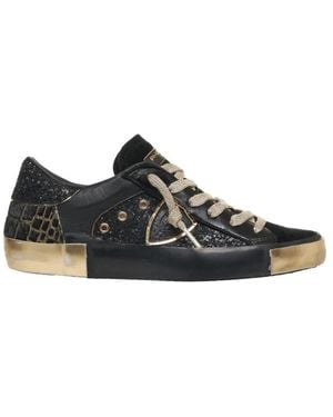 Philippe Model Schwarze Glitter Sneakers Aw25