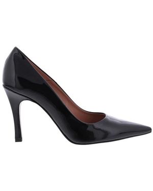 Paris Punk Schoenen ,Zwart ,Zwarte Lakleren Pump Schoenen