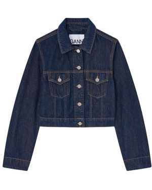 Ganni Cropped Spijkerjas - Blauw
