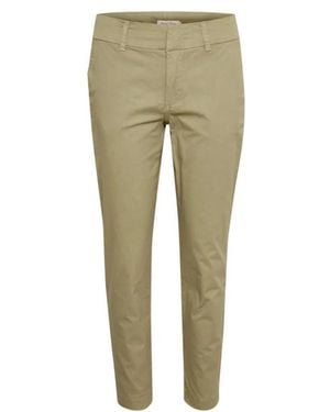Part Two Broeken ,Groen ,Katoen Tijdloze Casual Fit Katoenen Broek