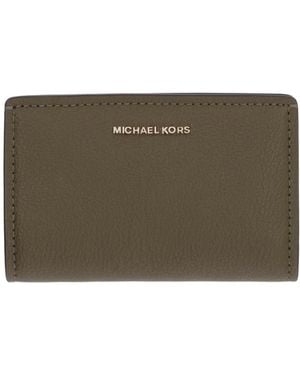 Michael Kors Bryant Medium Pebbled Leather Wallet - Groen
