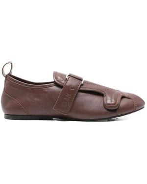 Plan C Buckle Strap Sneakers - Braun