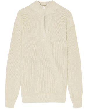NN07 Halbzip-pullover in elfenbein - Weiß