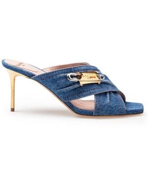 Balmain Heeled Mules - Bleu