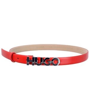 BOSS Accessoires ,Rood ,Leer Zula Riem 2 Cm