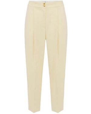 Elisabetta Franchi Cropped Trousers - Natural