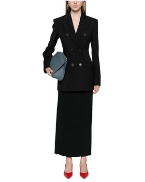 Sportmax Chaqueta Tejida De Doble Botonadura Con Solapas Puntiagudas, Mujer, Talla - Negro