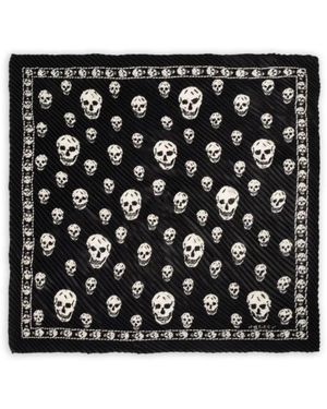 McQueen Silky Scarves - Negro