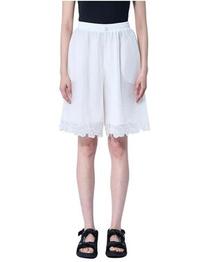 Cecilie Bahnsen Spitzenbesatz Ripstop Shorts - Blau