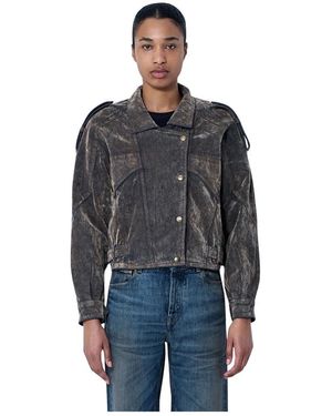 VAQUERA Flockierte Jeansjacke - Grau