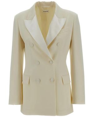 P.A.R.O.S.H. Jassen ,Wit ,Wol Dubbele Rij Knopen Blazer - Groen