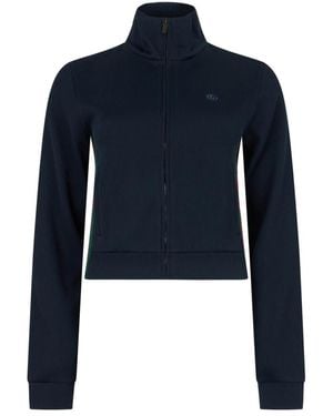 Gucci Geripptes Baumwoll-Jersey-Sweatshirt Mit Reißverschluss Und Webstreifen - Blau