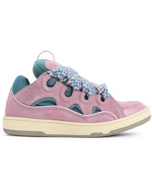 Lanvin Schoenen ,Roze ,Leer Curb Deconstructed Lage Sneakers - Blauw
