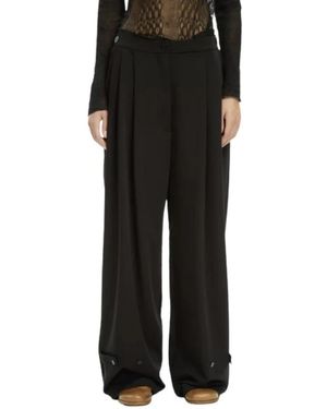 Malloni Pantalon Met Plooien Aan De Voorkant Mlo - Zwart