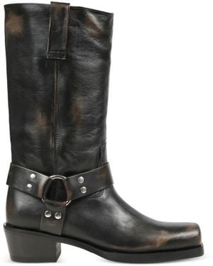 Paris Texas Cowboy & Biker Boots - Black