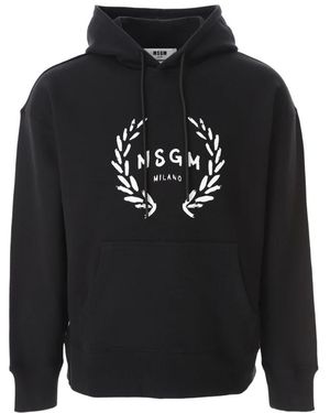 MSGM Hoodies & Sweatvesten ,Zwart ,Katoen Alloro Hoodie