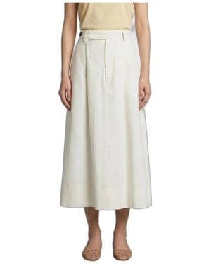 Brunello Cucinelli Rokken ,Linnen Twill Sartorial Rok - Naturel