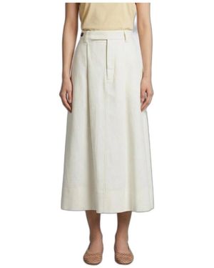 Brunello Cucinelli Rokken ,Linnen Twill Sartorial Rok - Naturel